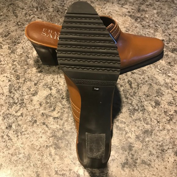 FRANCO SARTO WOMENS CARAMEL BROWN POINTED TOE WITH BUCKLE HEELS SIZE 7.5 - Picture 6 of 6